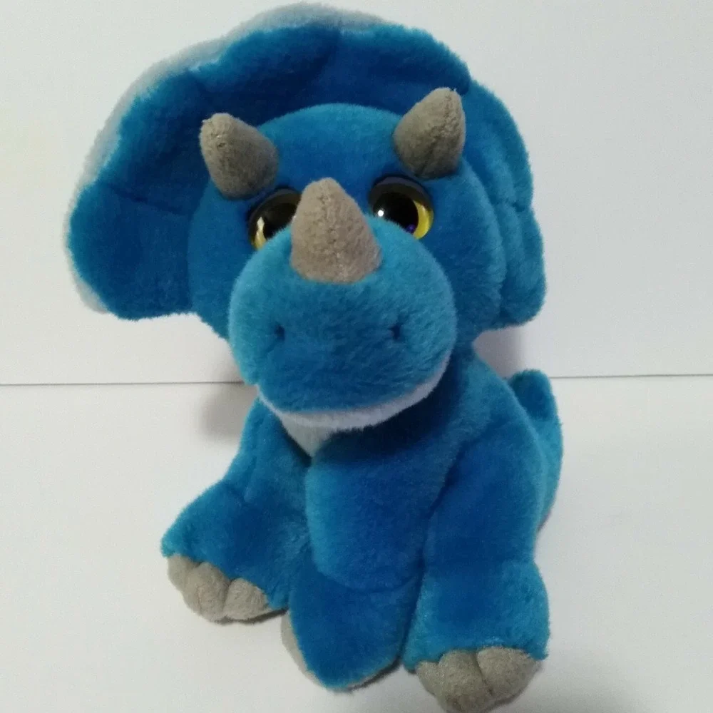 Triceratops Dinosaur Wild Republic Blue Grey Plush Stuffed Animal 7 inches